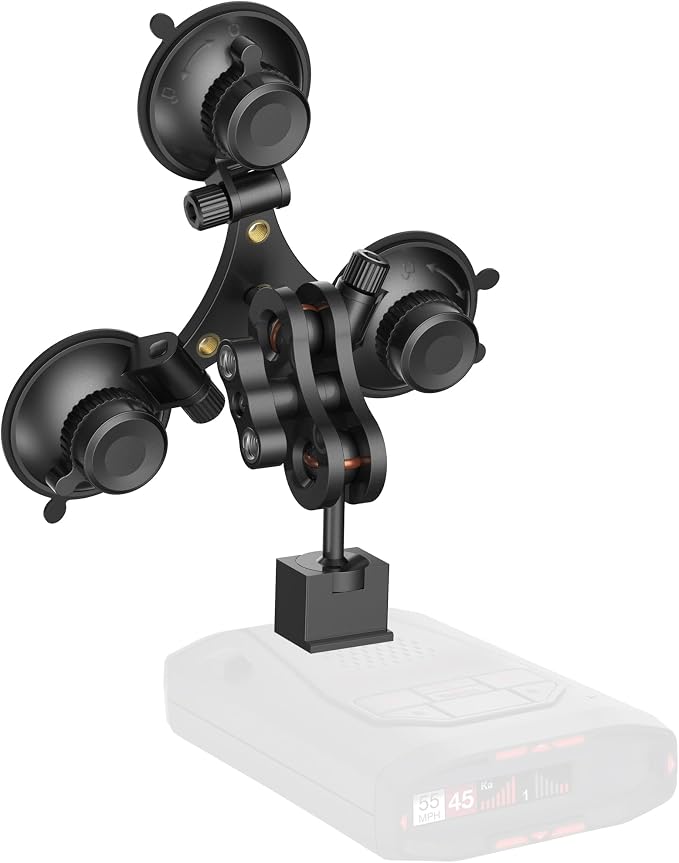 Radar Detector Mount, Triangular Suction Cup Mount, Windshield Radar Detector by SYGGDERS