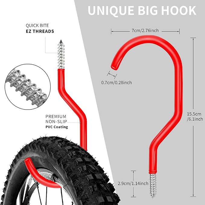 3-H Garage Wall Hooks 20 Pack, Garage Hooks Heavy Duty - Image 2