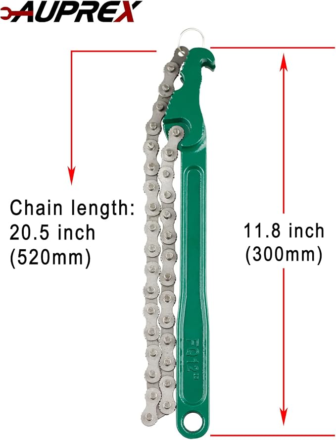 12 Inch Sturdy Carbon Steel Adjustable Heavy Duty Ratcheting Chain Oil Filter - Image 2