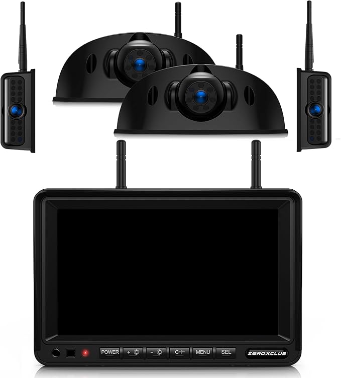 4 Cameras Wireless RV Backup System by ZEROXCLUB