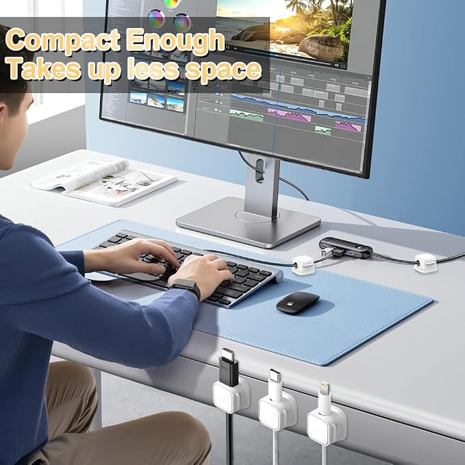 18 Pack Cord Organizer Holder, Magnetic Cable Clips Management, Easy Strong - Image 2