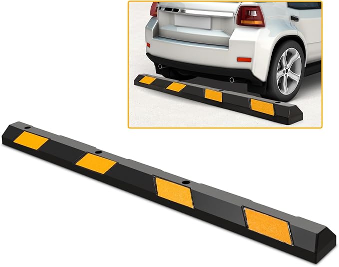Rubber Parking Curb Garage Floor Stopper, Guide Wheel Stopper by TOOLSEMPRE