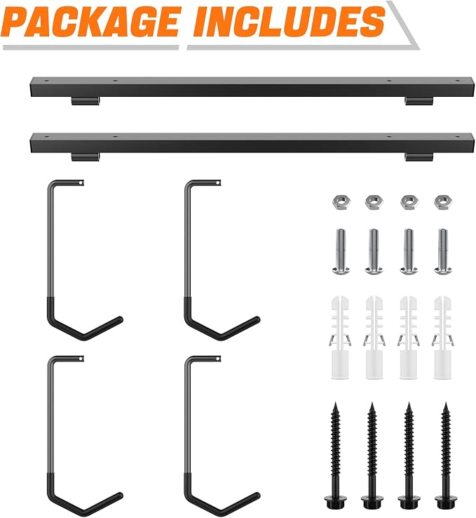 TORACK Overhead Bike Rack for Garage, Ceiling-Mounted Bicycle Storage Hooks for - Image 8