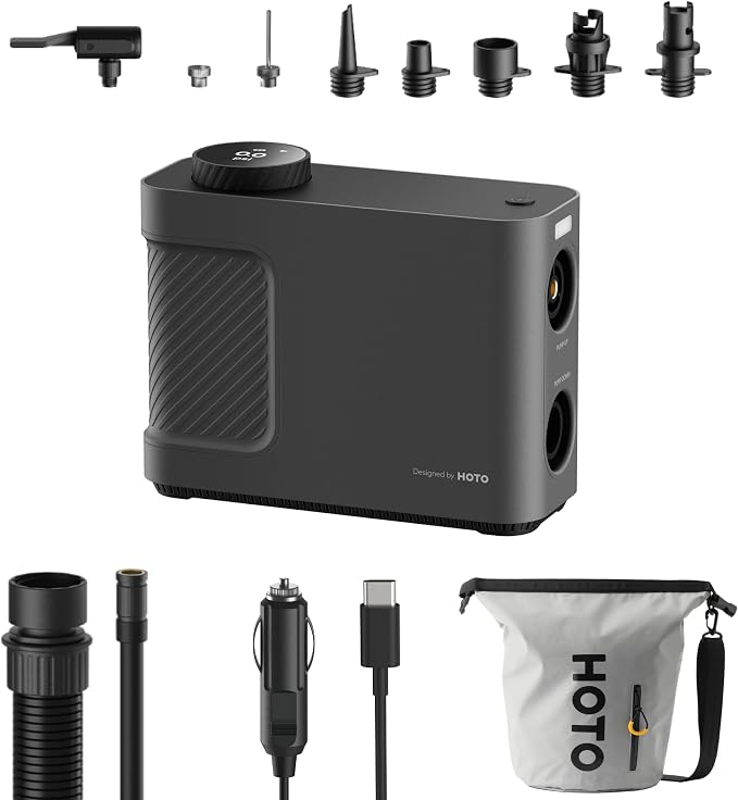 HOTO Air Pump Master, Portable Cordless Tire Inflator, Electric Air Pump by HOTOTools