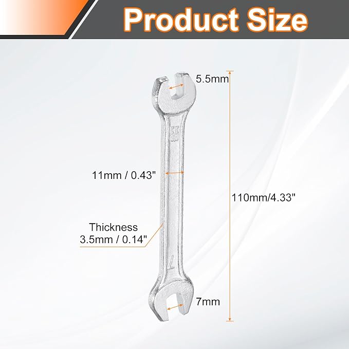 HARFINGTON 2pcs Double Open End Wrench 5.5mm x 7mm Metric 15 Degree Offset - Image 2