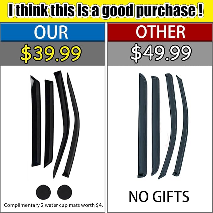 Rain Guards for Hyundai Palisade SE SEL XRT 2020-2024, Tape-on Side Window - Image 2