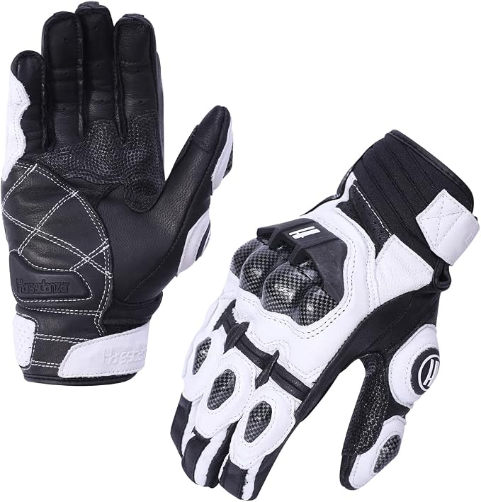 Harssidanzar Breathable Leather Motorcycle Gloves Touchscreen - Image 5