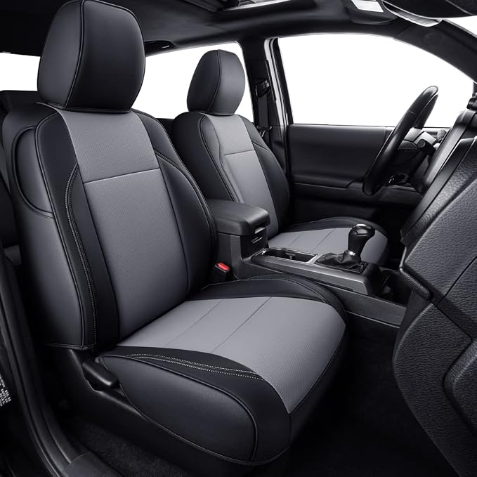 LUCKYMAN CLUB 2 Front Tacoma Seat Covers Custom Fit 2016-2023 Tacoma Crew Cab by LUCKYMANCLUB
