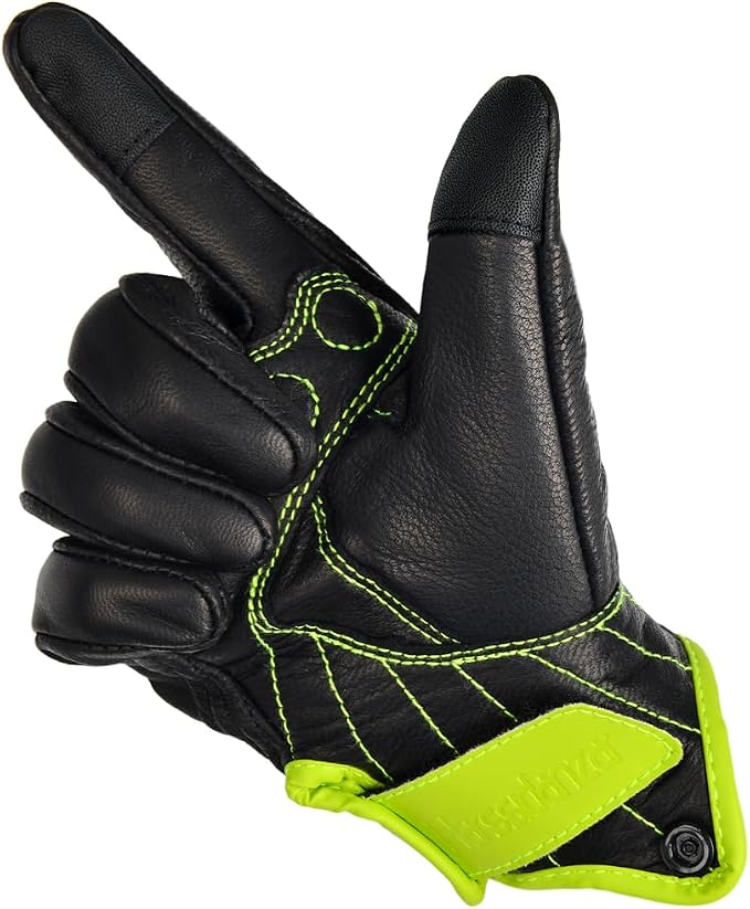 Harssidanzar Women's Motorcycle Gloves, Leather Motorcycle Gloves, Motorbike - Image 6