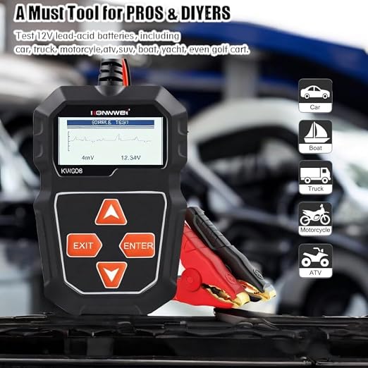 KONNWEI KW208 Car Battery Tester 12V. 100-2000 CCA Load Tester. Automotive - Image 5