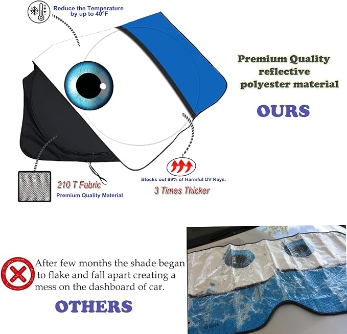 Gven Windshield Sun Shade The Original Patented Car Eyes 2025 Windshield Cover - Image 5