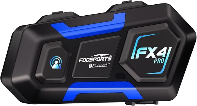 Fodsports Motorcycle Bluetooth Intercom FX4 Pro 1200m Helmet Intercom, 4 Riders by FODSPORTS