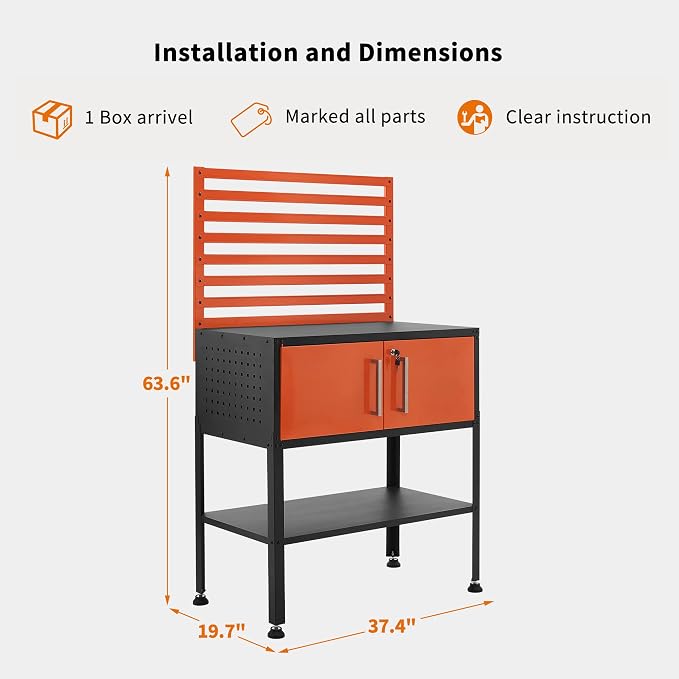 MCombo Metal Workbench for Garage, Adjustable Worktable - Image 5