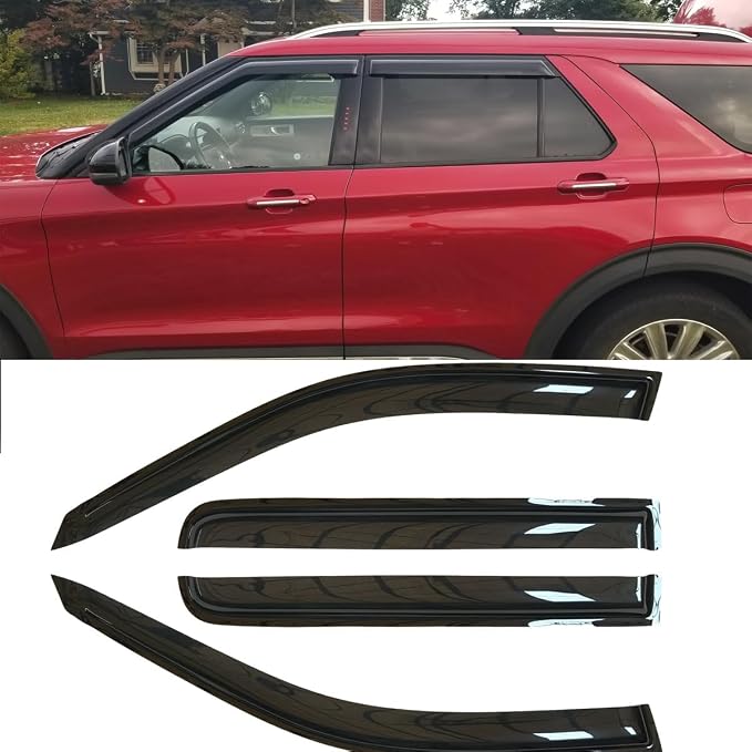 4pcs Original Shatterproof Rainproof Outside Mount Style Side Wind Deflectors - Image 2