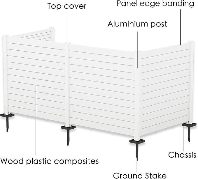 Kozyard 50" W x 48" H Outdoor Privacy Screens Aluminum Post, Air Conditioner - Image 5