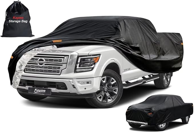 Kayme Truck Cover Custom Fit Nissan Titan Regular Cab Long Bed. Full Exterior by kayme