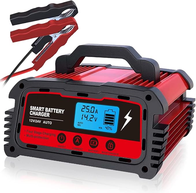 LVYUAN 2/10/25 Amp Car Battery Charger, 12V Fully Automatic Smart Battery by LVYUAN