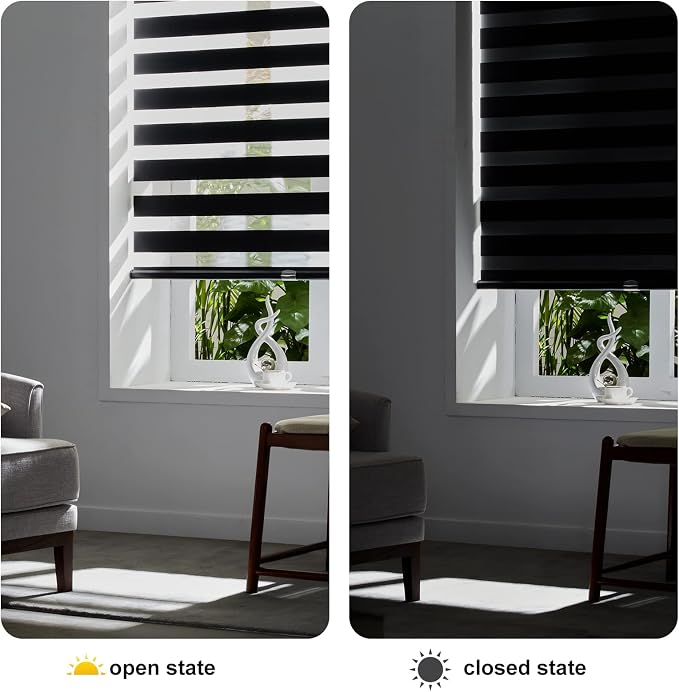 Persilux Cordless Zebra Blinds for Windows Free-Stop Window Shades Dual Layer - Image 5