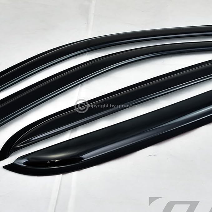 4Pcs Dark Smoke Tint Front Rear Window Deflector Sun/Rain/Wind Guards Shade - Image 2