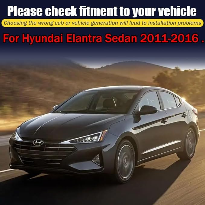 Rain Guards for Hyundai Elantra Sedan 2011-2016, Tape-on Side Window Deflectors - Image 6