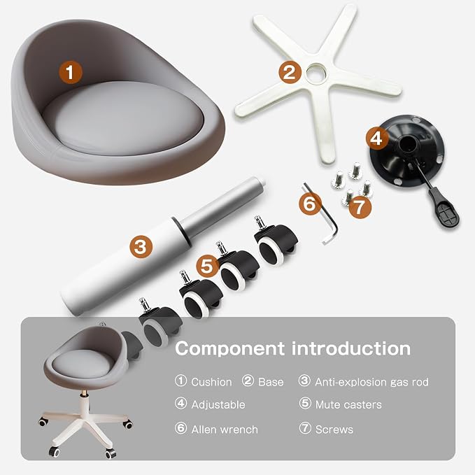 Rolling Stool Rolling Hydraulic Salon Stool - Image 6