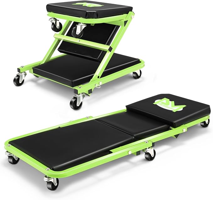 PM PERFORMOTOR 36 Inches Folding 2 in 1 Rolling Z Creeper, Adjustable Roller by PMPERFORMOTOR