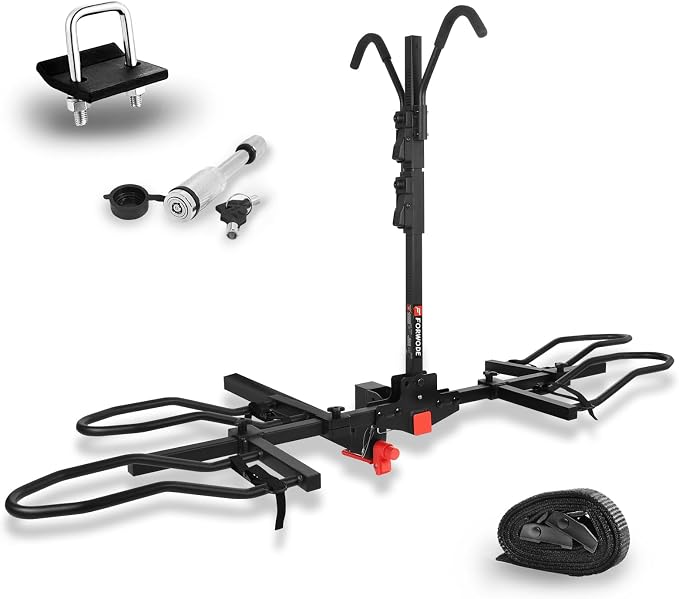 FORWODE Hitch Mount Bike Rack Fits 2 X 80 lbs Bicycle, Platform Bike Rack by FORWODE