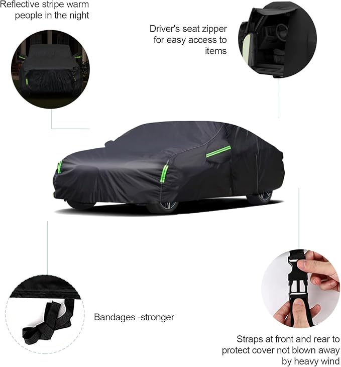 Car Cover Custom Fit for Honda Accord Sedan/Coupe，All Weather 210T Windproof - Image 2