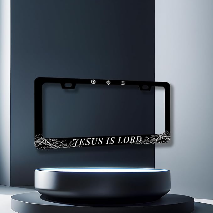 Jesus is Lord License Plate Frame Christian License Plate Holder Stainless - Image 3