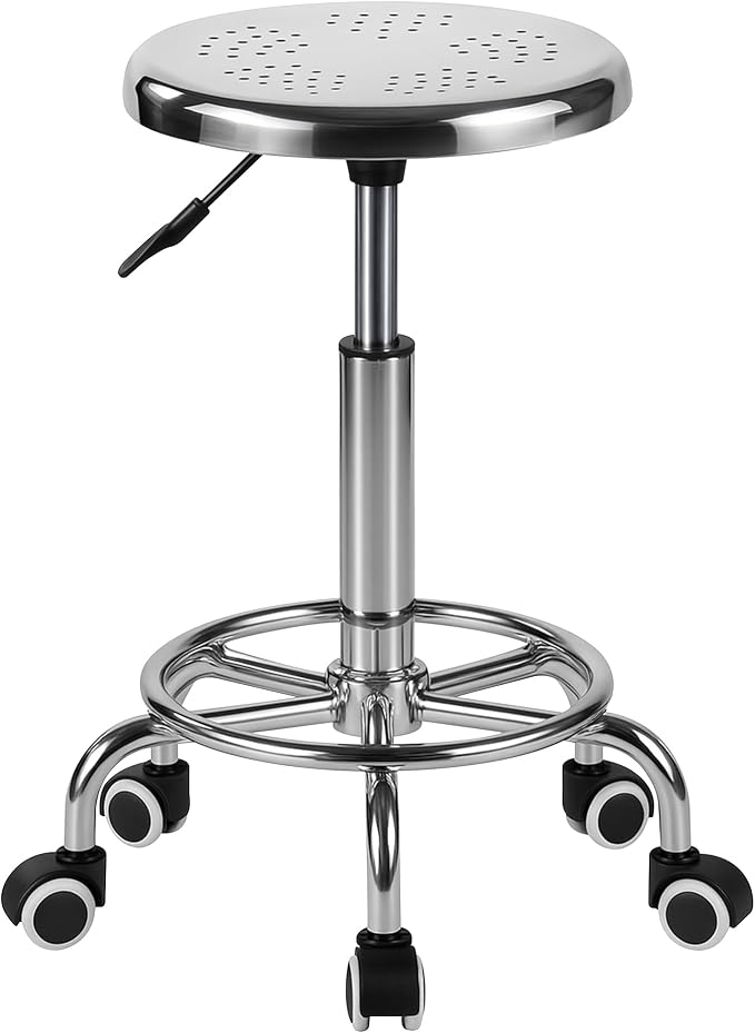 Rolling Stool, Stainless Steel Workbench, Adjustable Swivel Stool Medical 5 by ZWJLIZI