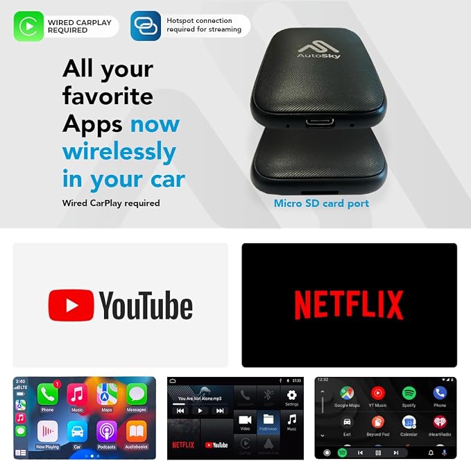 AutoSky Wireless CarPlay and Android Auto AI Box Lite - Image 6