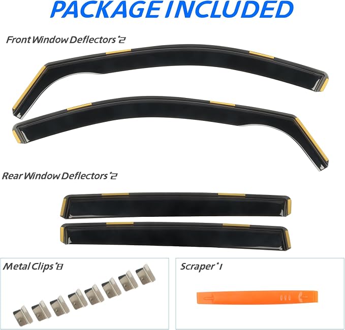 4 PCS in-Channel Window Rain Guards Fit - Image 6