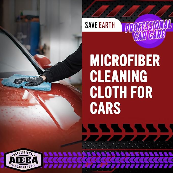 AIDEA Microfiber Cleaning Cloths, 12x12 Inch, Shop Rags, Lint Free - Image 4