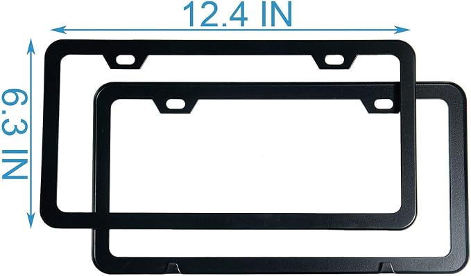 License Plate Frames, 2 Packs Front Rear Car Tags, Aluminum Alloy License Plate - Image 3