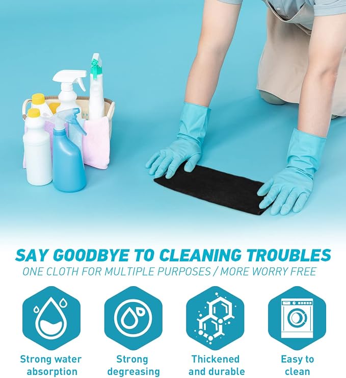 Microfiber Cleaning Cloth-50Pcs Ultra Soft Highly Absorbent Rags - Image 3