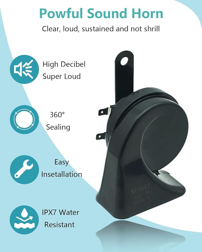 Car Horn 12V Universal Super Loud Auto Horn Electric Waterproof Low High Two - Image 2