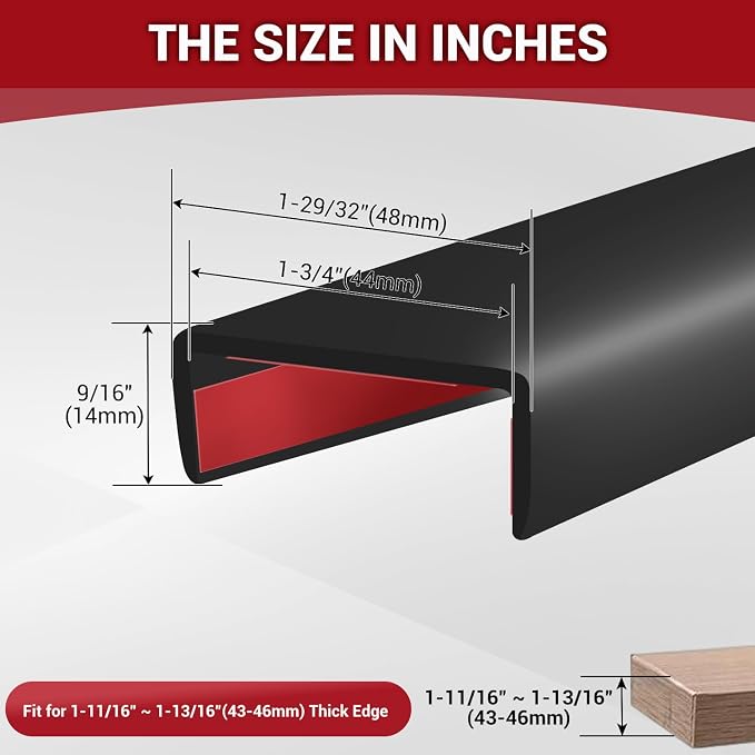 Rubber Edge Trim, Flexible Self-Adhesive U Shaped Peel and Stick Edge Banding - Image 2