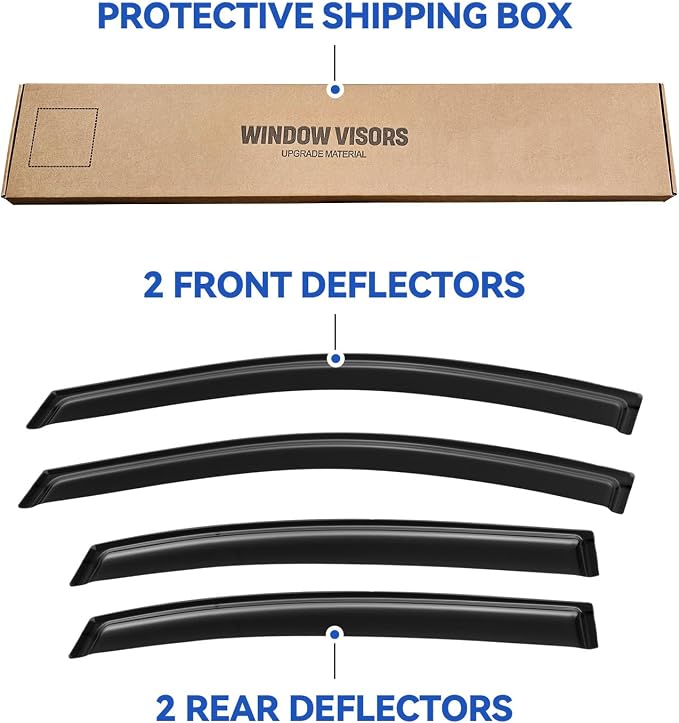 Window Visors Rain Guards for 2006-2013 Chevy Impala, Out-Channel Window Vent - Image 5