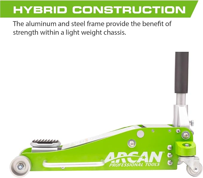ARCAN Tools 3-Ton Hybrid Heavy Duty Aluminum and Steel Low Profile Floor Jack - Image 2