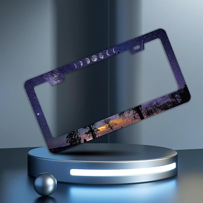 Starry Sky Moon License Plate Frames - Image 2