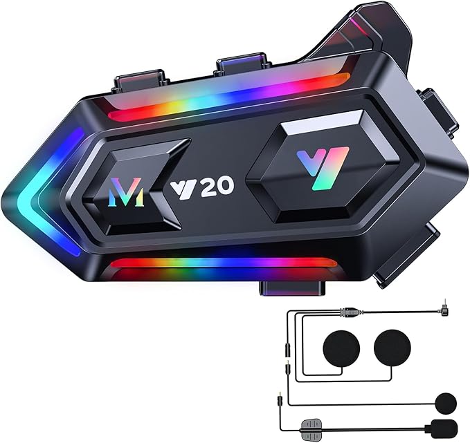 Motorcycle Helmet Bluetooth Headset, Cool RGB Dazzling Lights Motorbike Helmet by Unknown