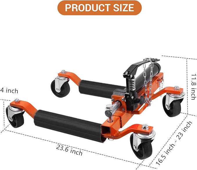 2 Pcs Car Wheel Dolly with Hydraulic Tire Jack, 1500LBS Capacity Trailer Dolly - Image 2