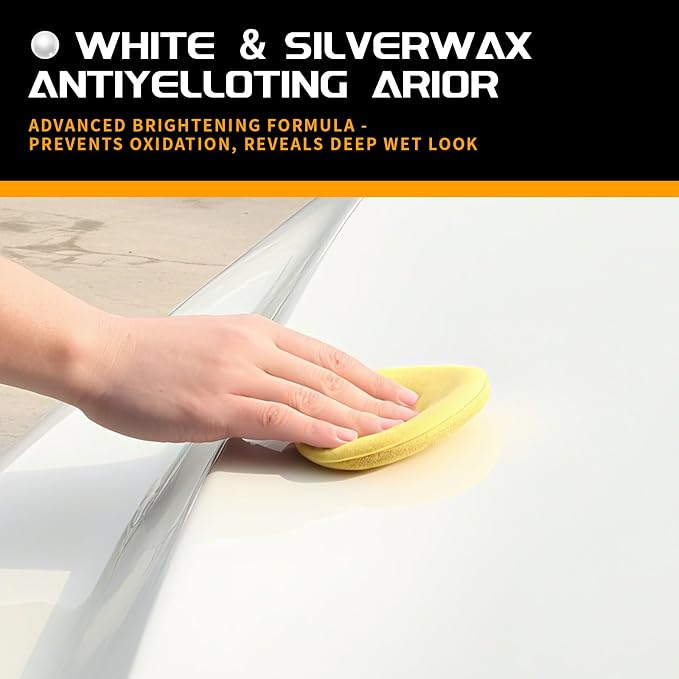 Car Wax for Light & Metallic Cars | White, Pearl | Anti-Yellowing Carnauba | - Image 5
