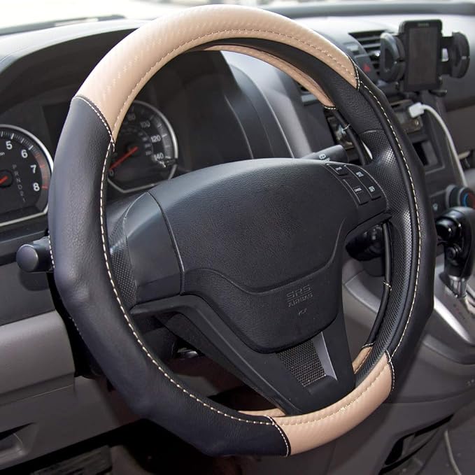 Motor Trend GripDrive Carbon Fiber Steering Wheel Cover, Non-Slip Sporty Racing - Image 6