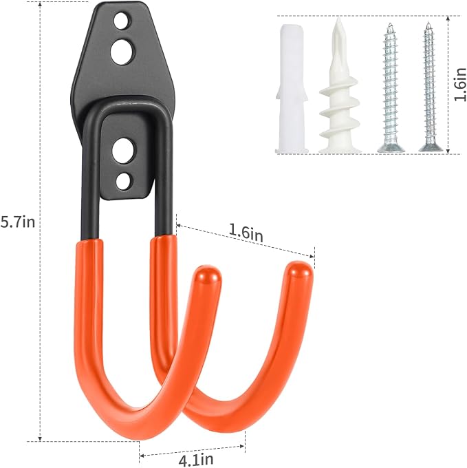 Upgraded Garage Hooks, 6 Pack Heavy Duty Wall Mount Steel Utility Hooks - Image 2