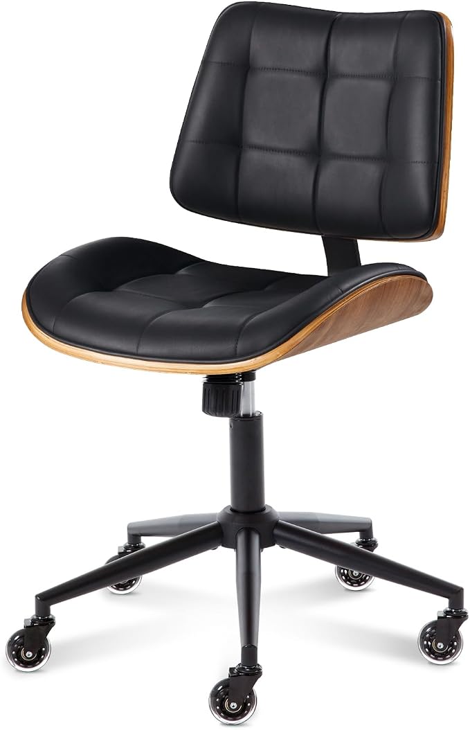 Home Office Desk Chair with Wheels, Adjustable Height Armless Office Chair - Image 8