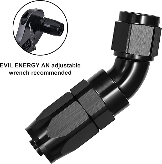 EVIL ENERGY 8AN 45 Degree One Piece Full Flow Hose End Fitting Swivel - Image 4