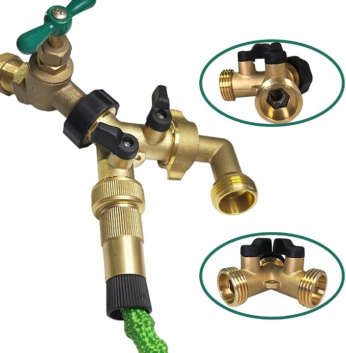 HQMPC Hose Splitter 2 Way Brass Y Valve +3/4" GHT Thread Extra 4 Pressure - Image 5