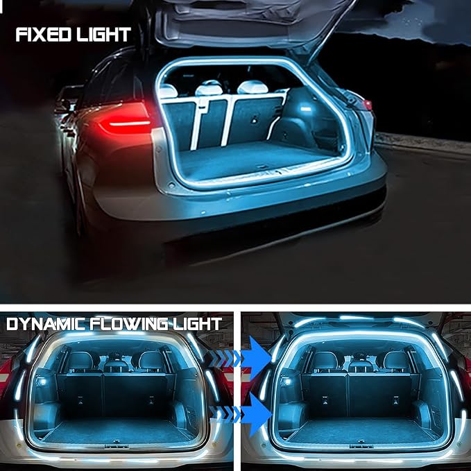 Upgrade Dynamic Flowing Car LED Trunk Light Strip, 158Inch Universal Flexible - Image 2