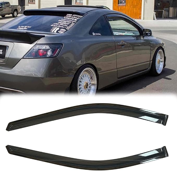 Side Window Wind Deflector, Out-Channel Tape-On Nice Rain Guards Set, Window - Image 2